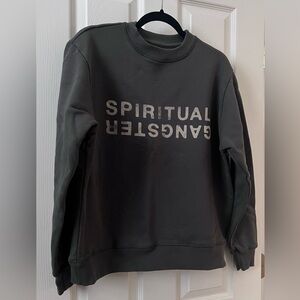 Spiritual Gangster Men's Size Small SG Logo Wilshire Crew Dark Gray Sweatshirt